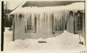 Image of Front of station with icicles